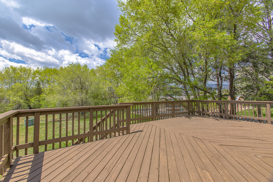 outdoor deck with trees