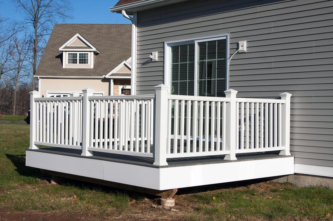house with white deck